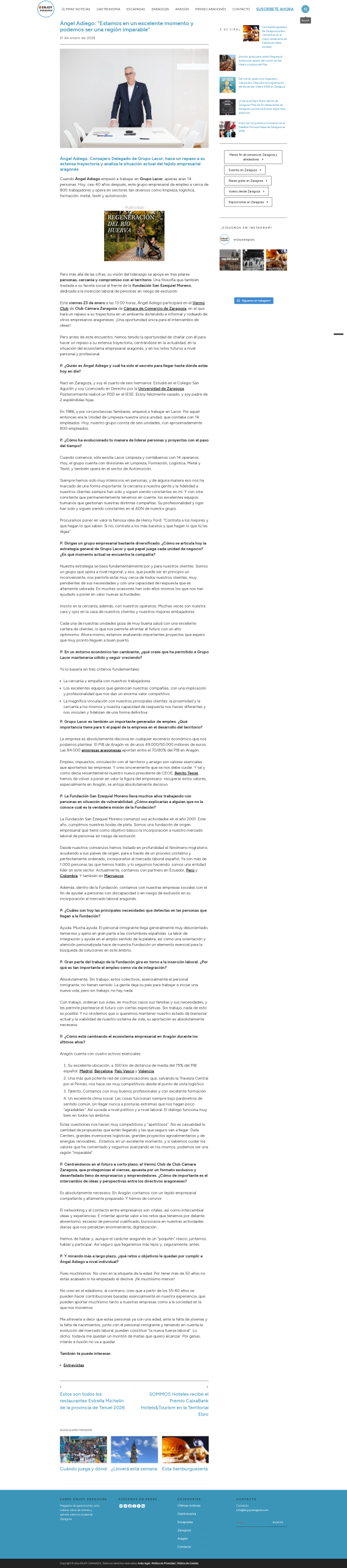 Imagen de la noticia publicada en Enjoy Zaragoza