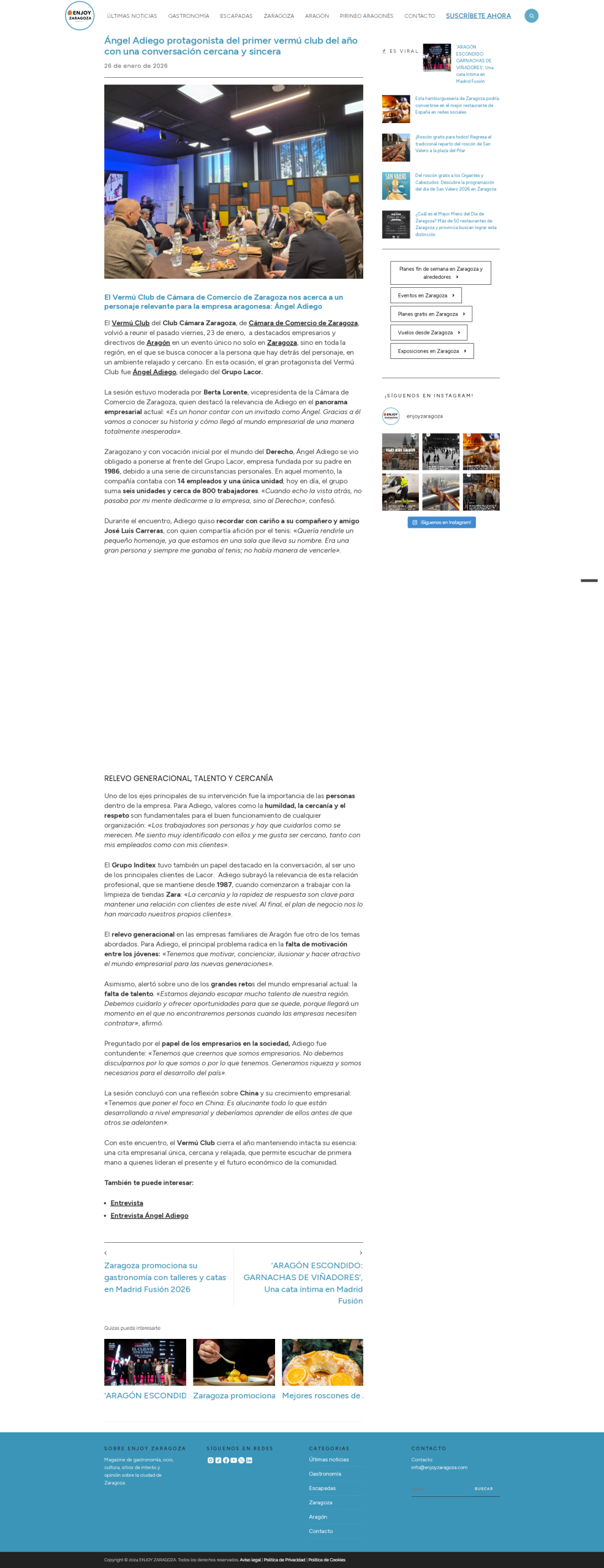 Imagen de la noticia publicada en Enjoy Zaragoza